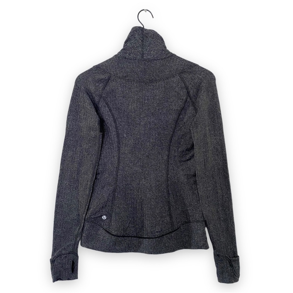Lululemon Think Fast Pullover Heathered Herringbone Heathered Black Rulu Size 4 - Picture 9 of 13